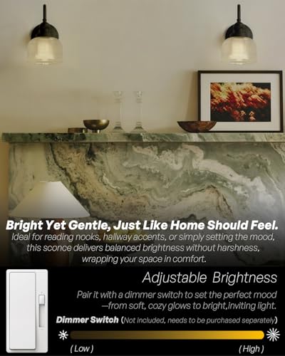 Image of Black Bathroom Vanity Light with Clear Checkered Glass Shade | hardwired wall mounted lamp for bathroom mirror living room bedroom kitchen,DIY-friendly,E26,UL Listed,easy install & clean