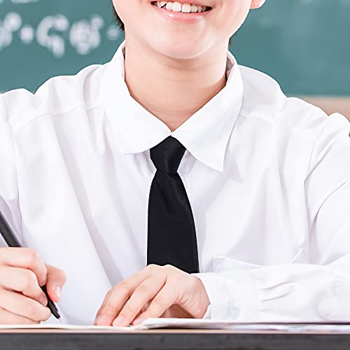 Sucrain 5Pcs Boy's Necktie Pre-Tied Adjustable Neck Strap Tie For Wedding Graduation School Cosplay Uniforms #TOP5