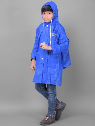 Image of Dollar Rainguard Kids' Full Sleeve Solid Long Raincoat With Adjustable Hood and Pocket