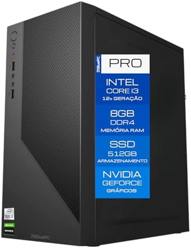 Computador BluePC PRO - Intel Core i3 12100F (12ª Geração), 8GB D...