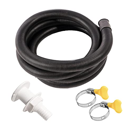 MagiDeal Bilge Pump Hose Installation Kit 6.6 FT Hose Plumbing Kit Includes 2 Hose Clamps and Thru-Hull Fitting for 3/4 Inch Outlets