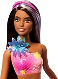 Barbie Mermaid Toy Dolls with Surprise Magic Blooming Flowers Feature, Ombre Tails, Pearl Headband Accessory & Long Brown Hair with Purple Highlights, JDM73 - Image 5