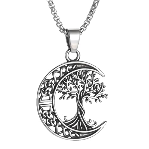 Collier arbre de vie et lune - Cadeau d'anniversaire idéal et bijou créatif pour femme 1083
