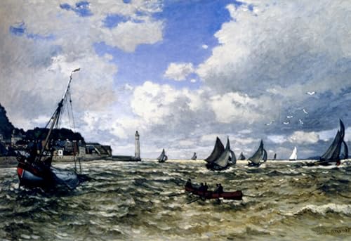Lienzo de Monet l'estuario della Senna a Honfleur, pintura decorativa premium de 60x90cm