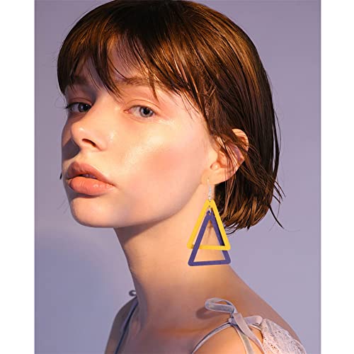 ANXIN Boho Personality Retro Tassel Rectangular Wooden Contrasting colors Earrings Chic Green Temperament Geometric Earrings Jewelry Gifts For Women3