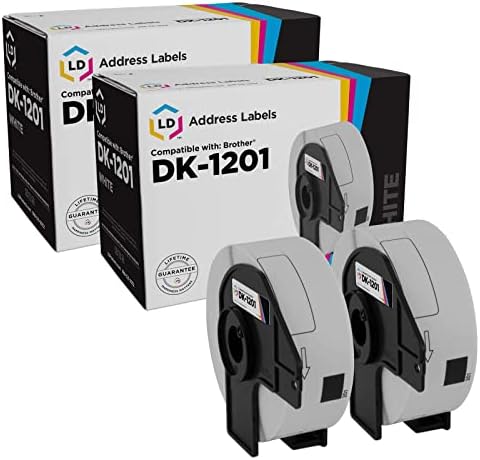 BETCKEY Compatible Large Address Labels – 6 Rolls For Brother DK-1208, 1.4" X 3.5", Includes Refillable Cartridge