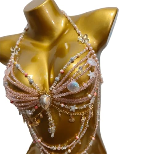 Cadena para el cuerpo tipo sujetador con cuentas de moda playera 4