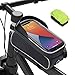 Borsa Bici Telaio Impermeabile, Porta Telefono Cellulare Bici MTB, Portacellulare Bicicletta Riflettente con Copertura Antipioggia Grande Capacità, Supporto Cellulare Bici Touch Screen per 6,8 Pollici