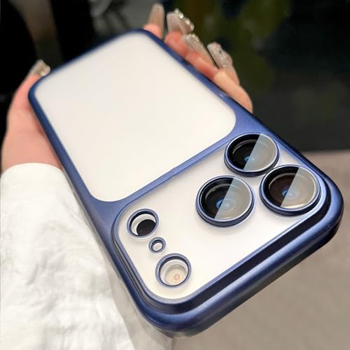 Coque iPhone 16 Pro bleu givrée fine anti-traces de doigts
