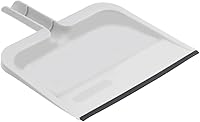 Superio Clip-On Dustpan with Rubber Lip - 10-Inch Wide Durable Plastic Dustpan, Comfort Grip Handle for Easy Sweeping, White