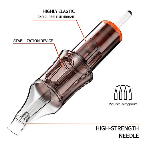 50 Assorted Tattoo Cartridge Needles Mixed Size #10 Bugpin Round Liner Shader Magnum - 5Pcs each of 5RL, 7RL, 9RL, 11RL, 5RS, 9RS, 15M1, 21M1, 15RM, 21RM Pro Disposable Membrane Tattoo Needles - Thumbnail 4