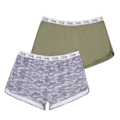 Image of Lucky Brand Women's Pajama Bottoms - Ultra-Soft 2 Pack Sleep and Lounge Sweat Shorts, Cortos de Pijama para Mujer