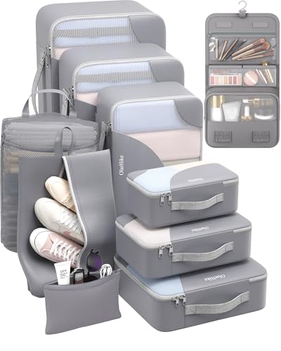 Image of OlarHike 10 Set Packing Cubes for Travel,Gifts for Women Mom,Anti-Tearing Suitcase Organizer,with Over 1000 pcs Mesh Holes,Vacation Essentials & Accessories for Cruise Ship