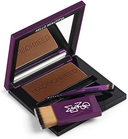 Madison Reed Root Touch Up + Brow Filler, Sienna Auburn Red, Instant Gray Coverage, Fills in Brows & Thinning Hairlines, Temporary Concealing Powder, 0.13 oz (60 uses)