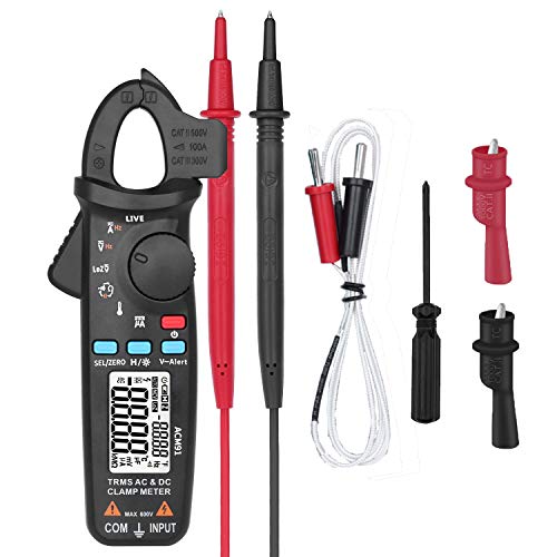 AC-DC Current Digital Clamp-Meter - 100A 6000-Counts Low Impedance Voltage 1 mA Reading