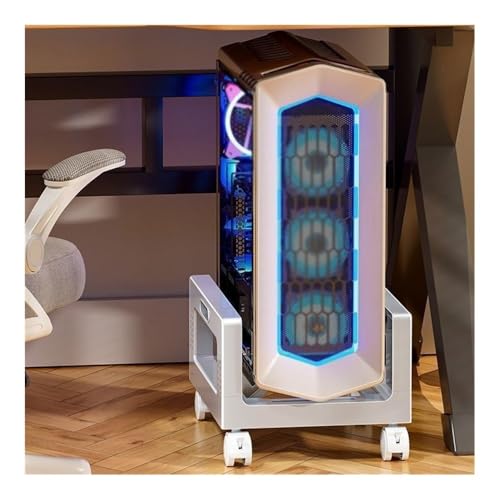 Soporte para torre de computadora, soporte móvil con ruedas giratorias para CPU, soporte para gabinete de PC para piso o alfombra, ideal para gaming y escritorio (gris) miniatura 5