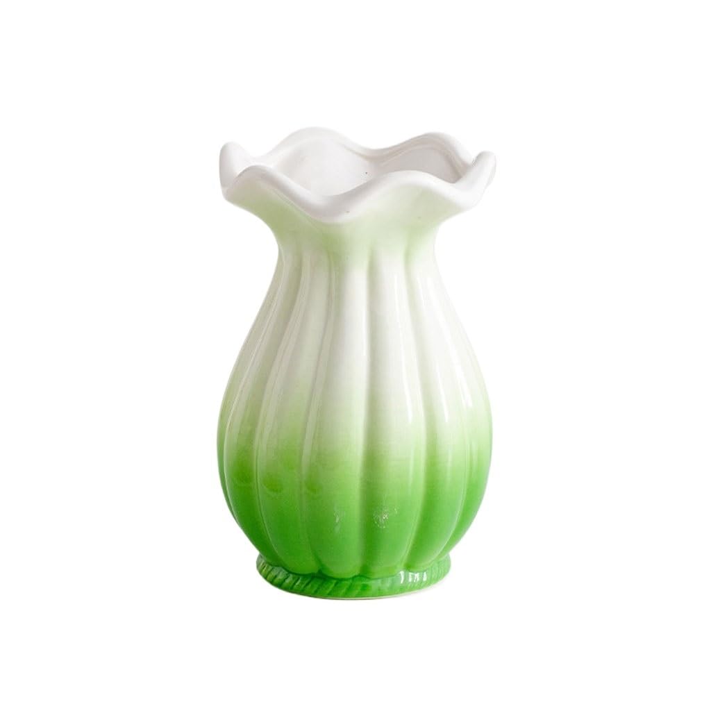 Vase Nordic Ceramic Vase Home Hydroponics Living Room TV Cabinet Flower Arrangement Ornaments Ceramic Vase(B)