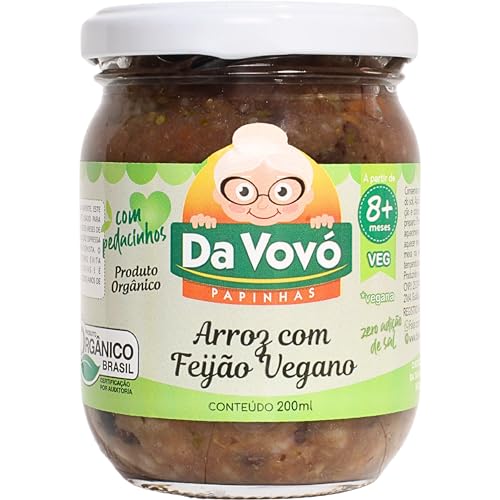 Da Vovó, Papinha Infantil, Vegana, Linha +8, Arroz com Feijão Veg...