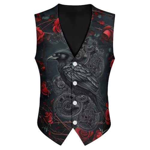 Men’s Vest with Pockets Slim Fit Button Down Formal Suit Vests4