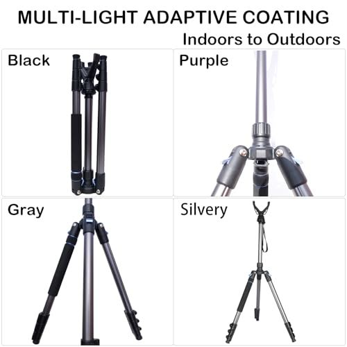 Image of Adjustable Shooting Tripod for Rifles Shooting Stick Level-Lock 3-in-1 Tripod Monopod Bipod, 22.8″-61″ Height, Lightweight Aluminum Alloy with Carrying Bag, Stable Rifle Rest for Hunting & Outdoor
