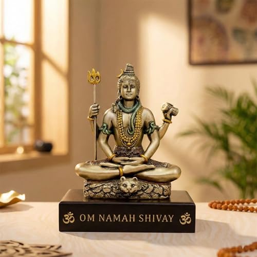 eCraftIndia Resin Lord Shiva Idol for Home Temple Car Dashboard Pooja Puja Room thumbnail 5