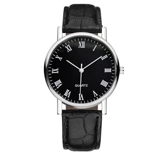 Duroecsain - Reloj para hombre, diseño minimalista analógico con correa de piel, para hombre, Negro , Se référer au descriptif, Consulte la descripción Duroecsain - Reloj para hombre, diseño minimalista analógico con correa de piel, para hombre, Negro , Se référer au descriptif, Consulte la descripción