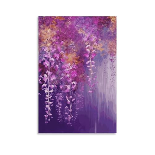 Toile murale moderne fleur violette pour creer une decoration esthetique de chambre