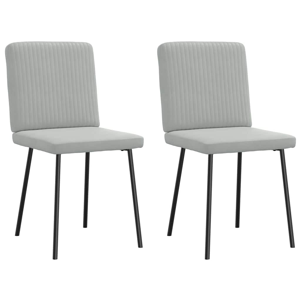 Set di 2 sedie da pranzo in velluto grigio chiaro