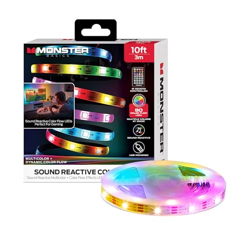 Tira de LED RGB reactiva al sonido 10ft con control remoto IR miniatura 7