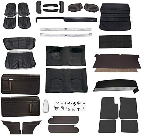 Complete Interior Kit for 1969-70 Nova w/o AC, Bucket Seats, Black