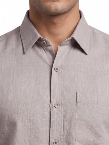 Image of Men's Regular Fit 100% Cotton Solid Casual Shirt