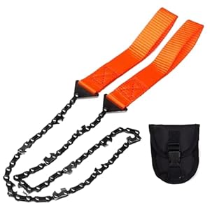 Yeory Pocket Chainsaw, 41 Inch Camping Chain Saws, 11 Teeth Rope Chain Saw with Handle, Steel Hand Chainsaw, Hand Saw with Handles