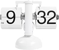 Vista 15 de mooas Reloj de escritorio clásico moderno de madera con gran tapa (negro), reloj de mesa retro vintage de diseño analógico con tapa automática