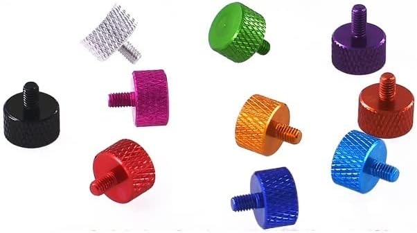 Screw M3*5mm Aluminum Alloy Computer/Source Graphics Card Fixed Hand-Twisted knurled Aircraft Model Drone Box Side Plate Hard Disk Screw/Nail (Color : Emerald)