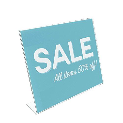 Deflecto Classic Image Slanted Sign Holder, Landscaped, 11 X 8.5 Insert, Clear #TOP1