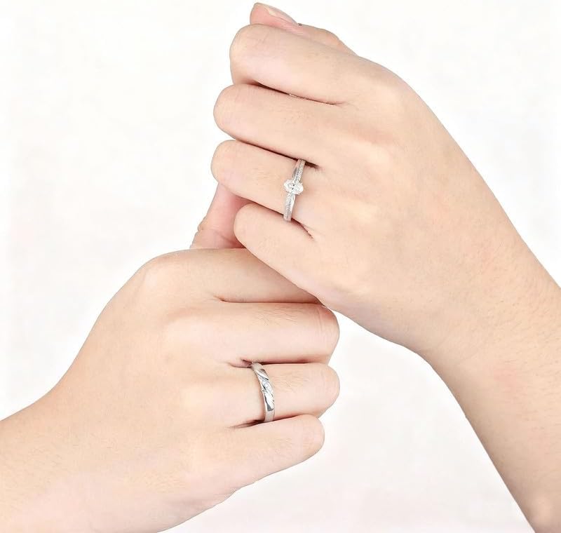 10K 14K 18K Gold Oval/Pear/Heart Cut Moissanite Couple Rings Custom His and Hers Couple Wedding Rings 2PCS Promise Ring Set for Him and Her