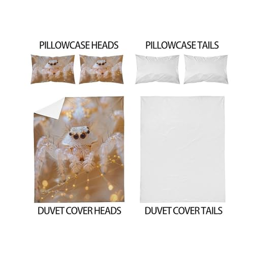 Housse de couette araignée imprimé 3D taies d'oreiller microfibre