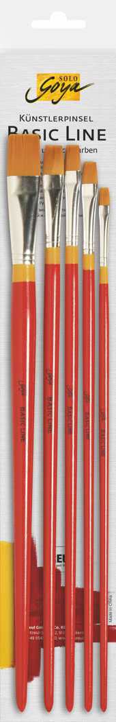Solo Goya Artist Brush Goldhair Synthetics Universal Brush for Oil and Acrylic Painting 3 Flat Brushes in Sizes 4