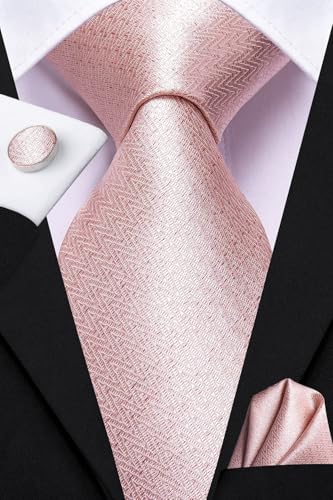Image of Dubulle Mens Paisley Floral Silk Tie for Men Striped Necktie and Pocket Square Cufflinks Set Wedding Business