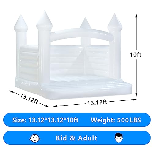 13ft White Bounce House Commercial Grade 100% PVC White Bouncy Castle for Wedding Memorable Birthday Parties & Event - Image 3