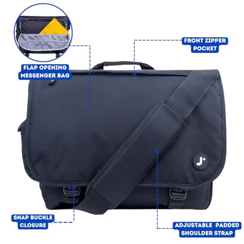 Image of J World New York Thomas Laptop Messenger Bag for Women & Men. Kids Computer Bookbag