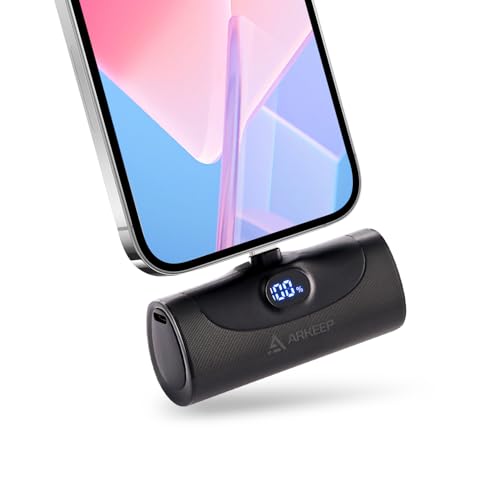 Mini Portable Charger 5000mAh Power Bank, USB-C Portable Phone Charger With 20W Fast Charging, Lightweight & Small iphone Charger, Battery Pack Compatible With iPhone 16 15, Samsung, Android (Black)