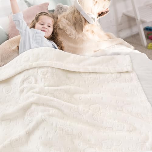Image of BORITAR Fleece Baby Blanket 3D Animal Blanket, Ultra Soft Fluffy Baby Blankets for Boys Girls, Cozy Infant Toddler Newborn Receiving Blankets for Crib Stroller (30x40 Inches, Cream)