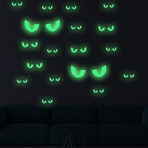 EIDIND 36 Pair Halloween Luminous Sticker, Peeping Eyes Halloween Glow in The Dark Decal for Halloween Home Wall Window Decoration, Spooky Eyes Window Clings for Halloween Party Supplies Cover