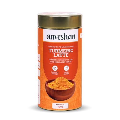 Image of Anveshan Turmeric Latte 100g | Healthy Ayurvedic Remedy with Ashwagandha Mix for Golden Milk | Haldi Mix