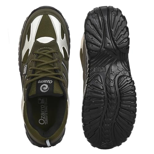 Image of Ozarro Olive Genuine Leather Steel Toe Safety Shoe for Mens (S4452)