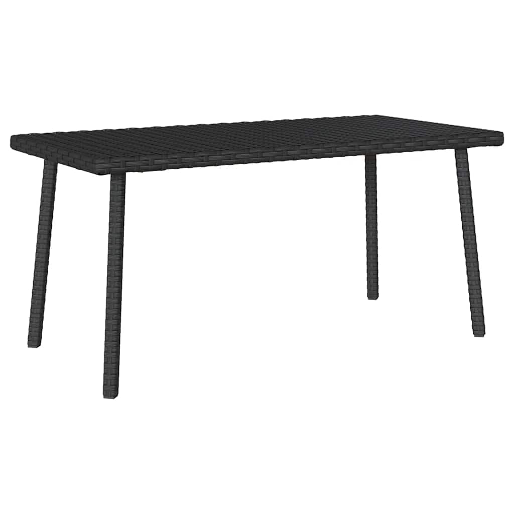Table basse de jardin rectangulaire noir 80 cm peu encombrante en rotin