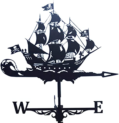 chaozhi Flugzeug Schiff Wetterfahne Metall Wetterfahne Outdoor Dach montiert Yard Decor Wetterflügel, Garten zeigt Windrichtung, Segelboot Cover