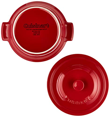 Cuisinart Chef's Classic Ceramic Bakeware-3 Quart Round Covered Baker, Red #TOP4