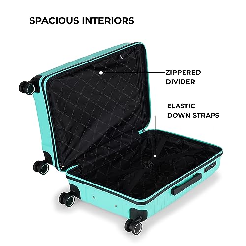 Image of Stony Brook by Nasher Miles Axis Hard-Sided Polypropylene Check-in Luggage Light Blue 24 inch |65cm Trolley Bag